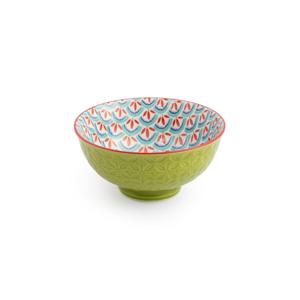 Kitchencraft Mikasa Nibble Bowl Green Blue Geometric 12cm